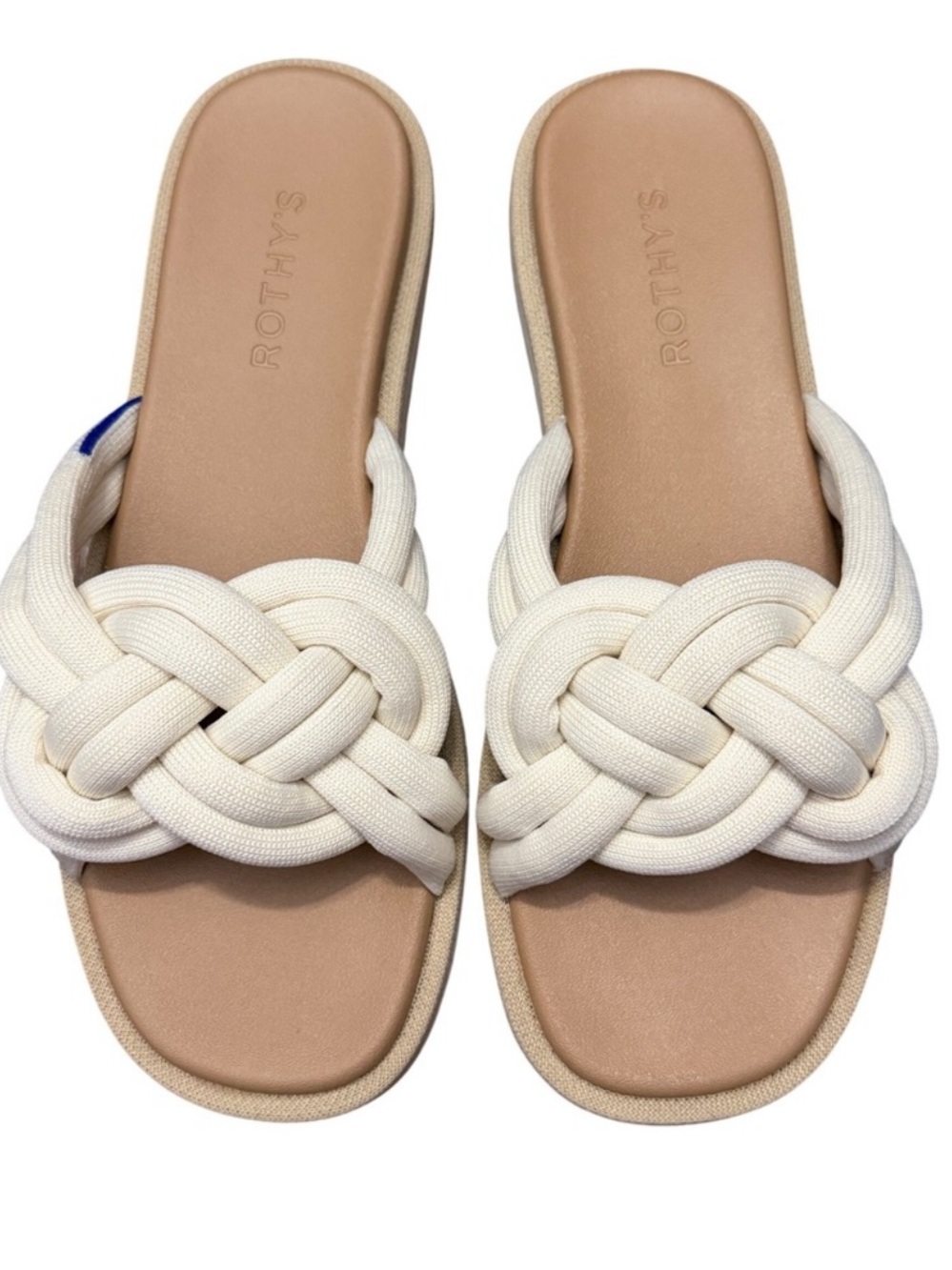 Rothy's The Knot Slide Sandal in Vanilla White , NWT, size 7